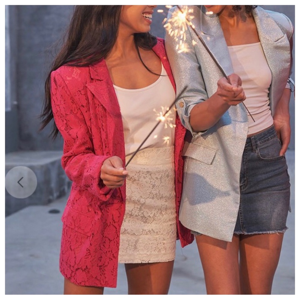 Lace Open Blazer Jacket - Picture 1 of 4